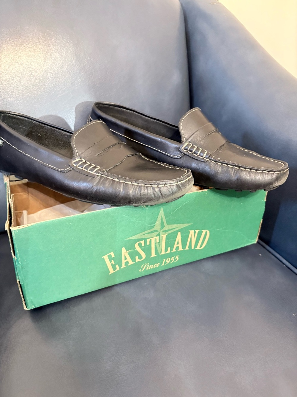 Eastland Black Leather Slip-On Moccasin Loafers